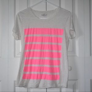 J. Crew Pink Striped Tee